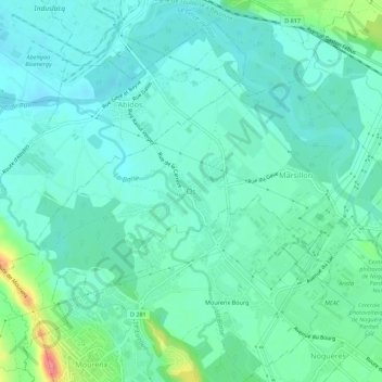 Topografische Karte Os, Höhe, Relief