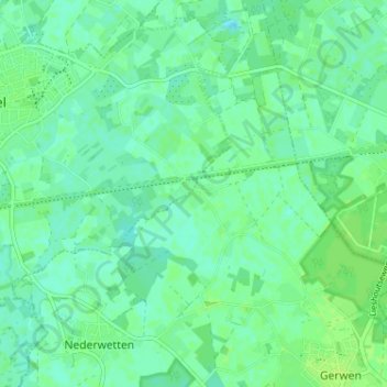 Topografische Karte Stad van Gerwen, Höhe, Relief