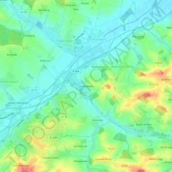 Topografische Karte Biedenbach, Höhe, Relief