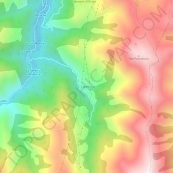 Topografische Karte L.lamosu, Höhe, Relief