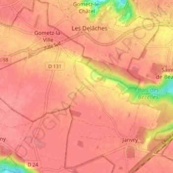 Topografische Karte La Brosse, Höhe, Relief