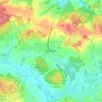 Topografische Karte Wulften, Höhe, Relief