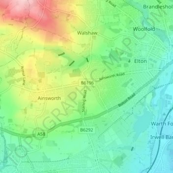 Topografische Karte Starling, Höhe, Relief