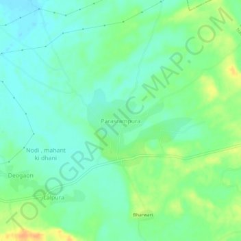 Topografische Karte Parasrampura, Höhe, Relief