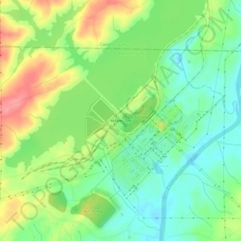 Topografische Karte Yellow Dirt, Höhe, Relief