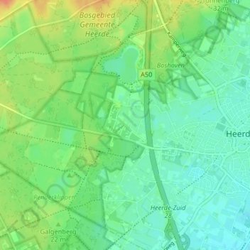 Topografische Karte Bakhuisbos, Höhe, Relief