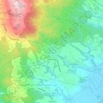 Topografische Karte St. Martin am Ybbsfelde, Höhe, Relief