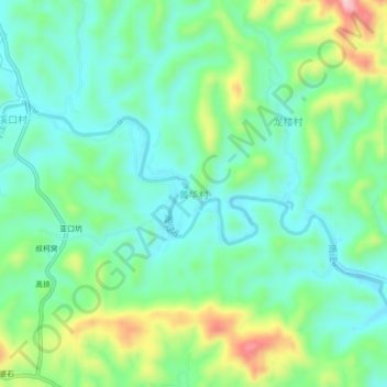 Topografische Karte 黄华村, Höhe, Relief
