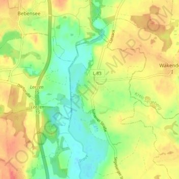 Topografische Karte Sühlen, Höhe, Relief