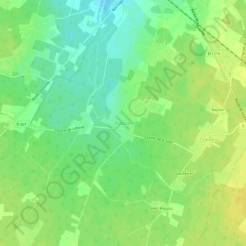 Topografische Karte Plassan, Höhe, Relief