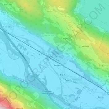 Topografische Karte Rothenthurn, Höhe, Relief