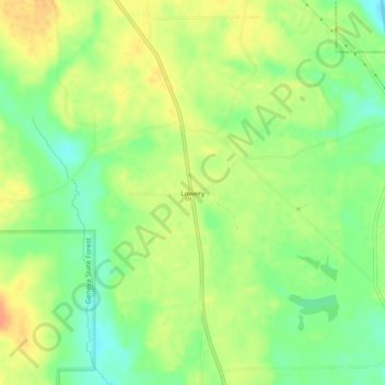 Topografische Karte Lowery, Höhe, Relief