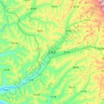 Topografische Karte 庄浪县, Höhe, Relief