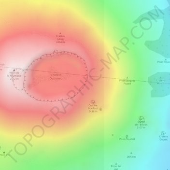 Topografische Karte Balcon de Dolomieu, Höhe, Relief