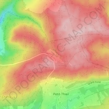 Topografische Karte Mont-le-Soie, Höhe, Relief