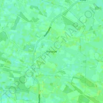 Topografische Karte Wesepe, Höhe, Relief