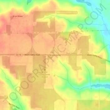 Topografische Karte Miami Valley, Höhe, Relief