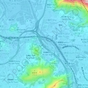 Topografische Karte 下高埔村, Höhe, Relief