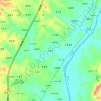 Topografische Karte 马家湾, Höhe, Relief