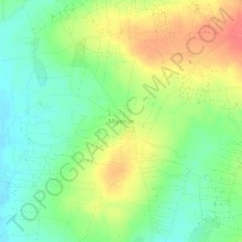 Topografische Karte Miyenze, Höhe, Relief