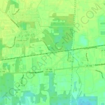 Topografische Karte Lockhart, Höhe, Relief