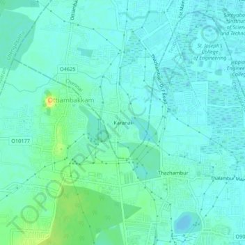 Topografische Karte Karanai, Höhe, Relief