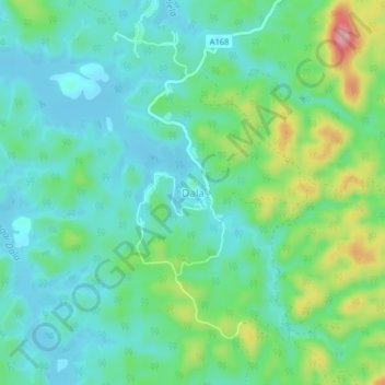 Topografische Karte Dala, Höhe, Relief