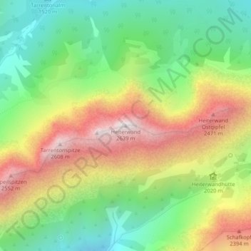 Topografische Karte Heiterwand, Höhe, Relief