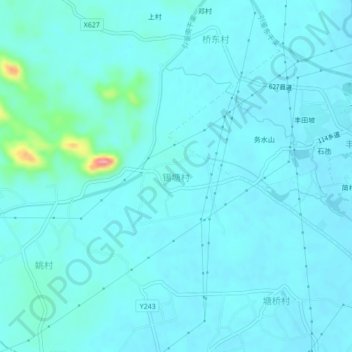 Topografische Karte 锡塘村, Höhe, Relief