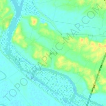 Topografische Karte 渔街村, Höhe, Relief