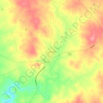 Topografische Karte Calzadilla, Höhe, Relief