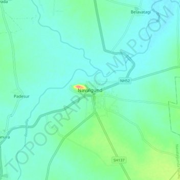 Topografische Karte Navalagunda, Höhe, Relief