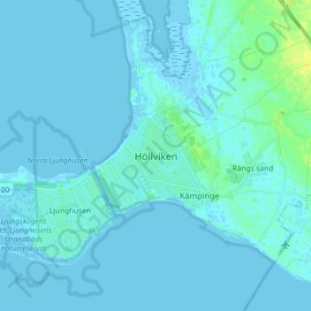 Topografische Karte Höllviken, Höhe, Relief