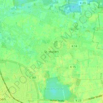 Topografische Karte St. Hubert, Höhe, Relief
