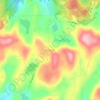 Topografische Karte Lewis Corners, Höhe, Relief