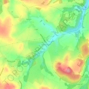 Topografische Karte Géroménil, Höhe, Relief