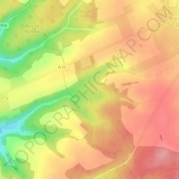 Topografische Karte Genèves, Höhe, Relief