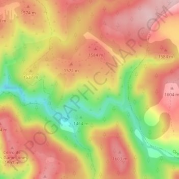 Topografische Karte Los Rodenos, Höhe, Relief