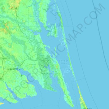 Topografische Karte Piney Island, Höhe, Relief