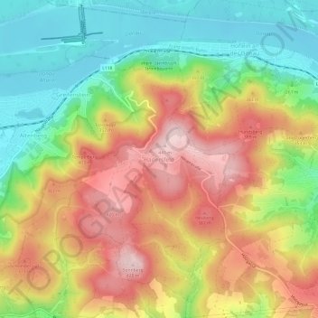 Topografische Karte Hadersfeld, Höhe, Relief