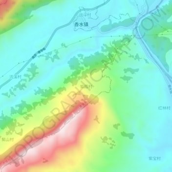 Topografische Karte 紫霞村, Höhe, Relief