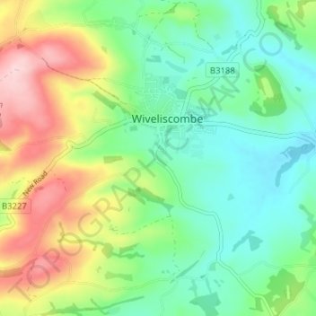 Topografische Karte Hartswell, Höhe, Relief