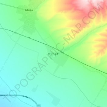 Topografische Karte 阿乌利亚乡, Höhe, Relief