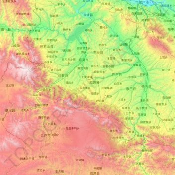 Topografische Karte 和政县, Höhe, Relief