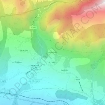 Topografische Karte Les Granes, Höhe, Relief