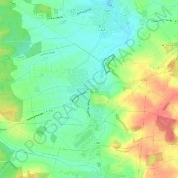 Topografische Karte Waldmössingen, Höhe, Relief