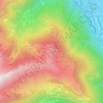 Topografische Karte Luchon-Superbagnères, Höhe, Relief