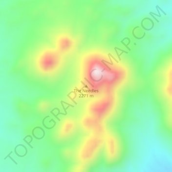 Topografische Karte The Needles, Höhe, Relief