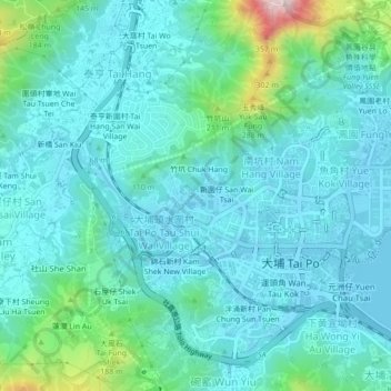 Topografische Karte 營盤下, Höhe, Relief