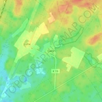 Topografische Karte Dalle, Höhe, Relief